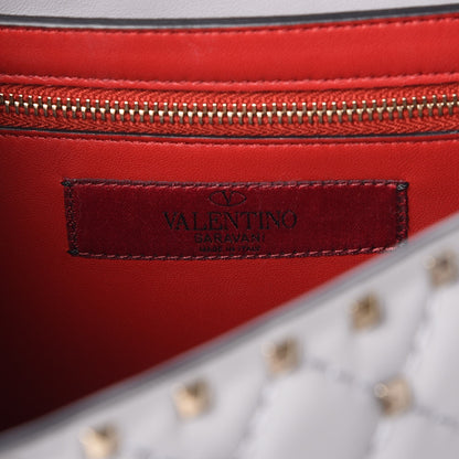 Valentino Garavani Nappa Large Rockstud Spike Shoulder Bag Pastel Grey 7 of 8
