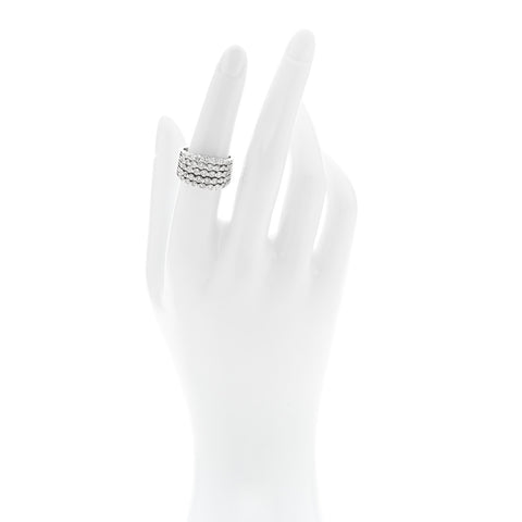 14K White Gold Diamond 1.90ctw Five Row Band Ring 53 6.25