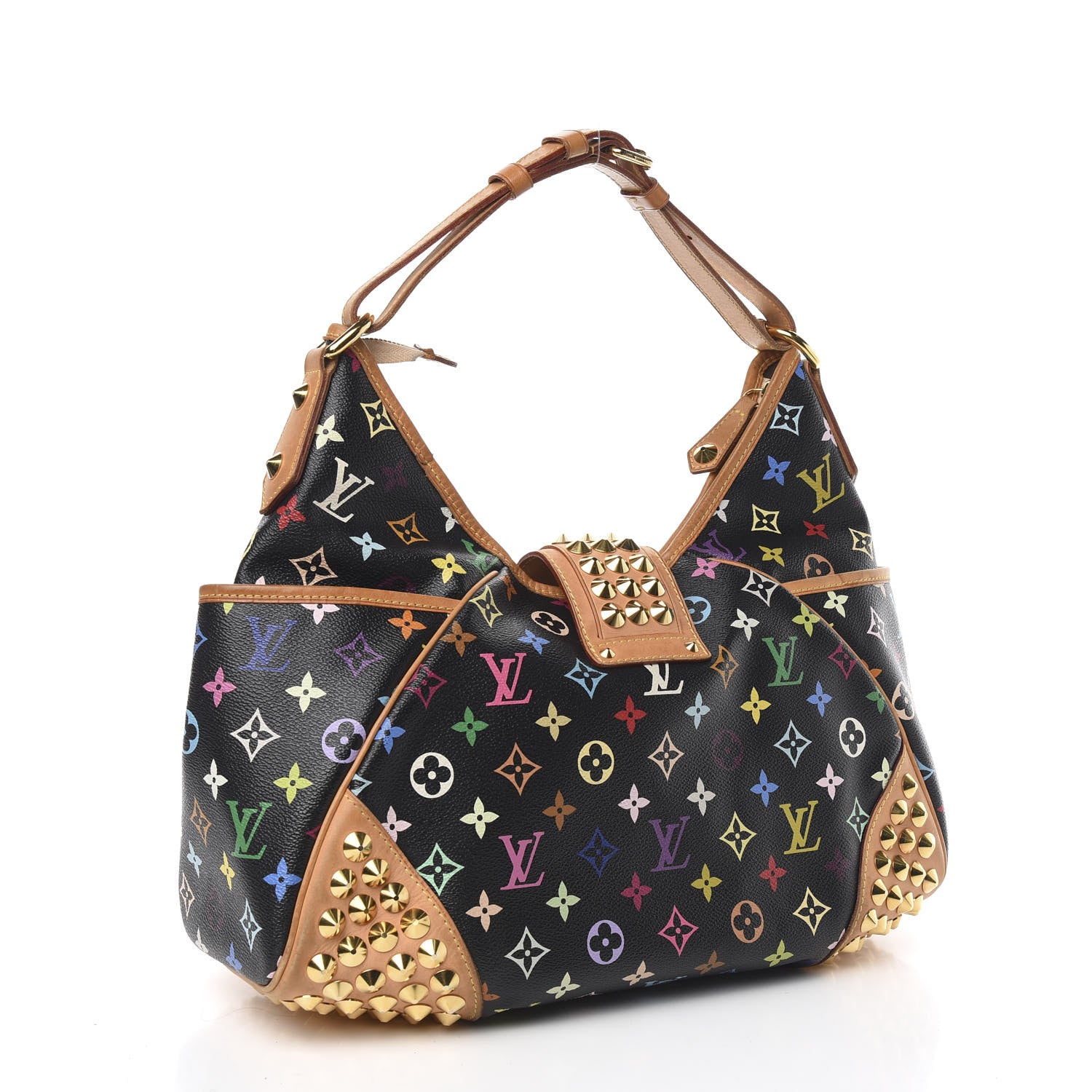 Louis Vuitton Monogram Multicolor Chrissie Black 3 of 9