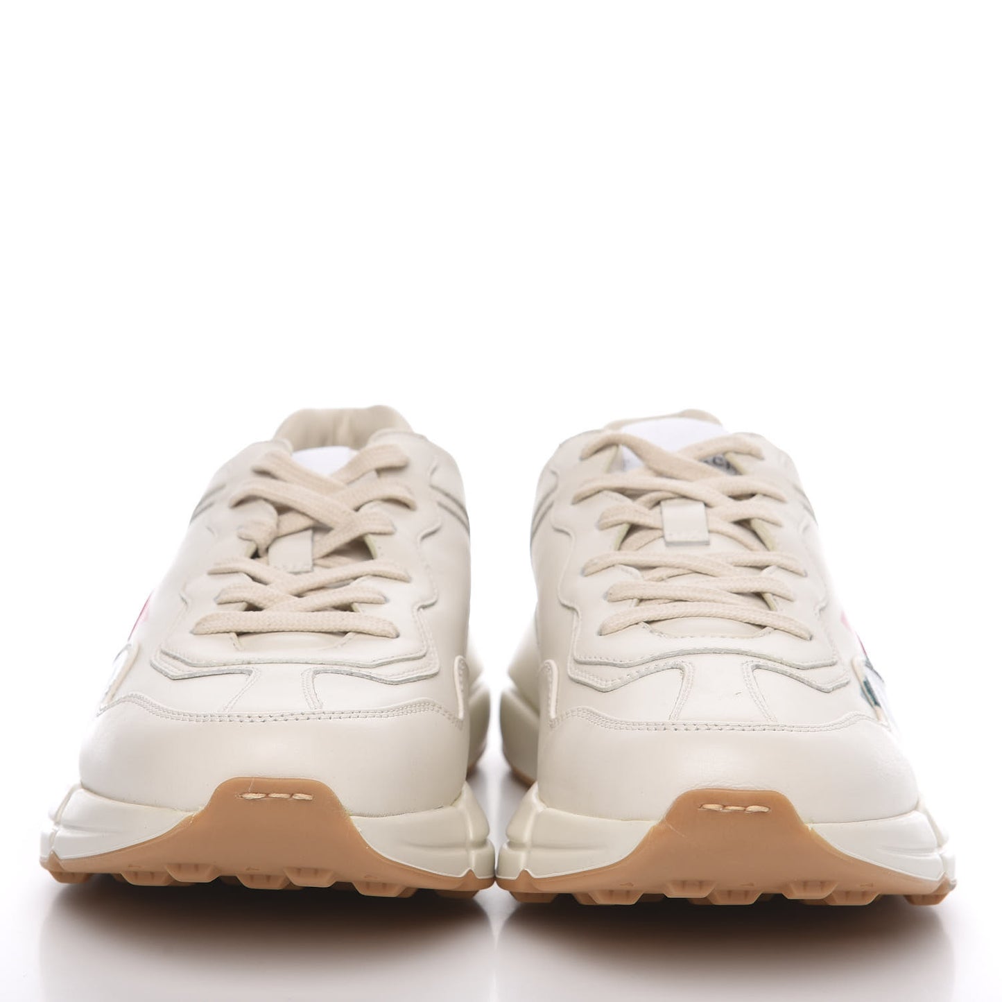 Calfskin Web Printed Mens Rhyton Sneakers 9 Mystic White