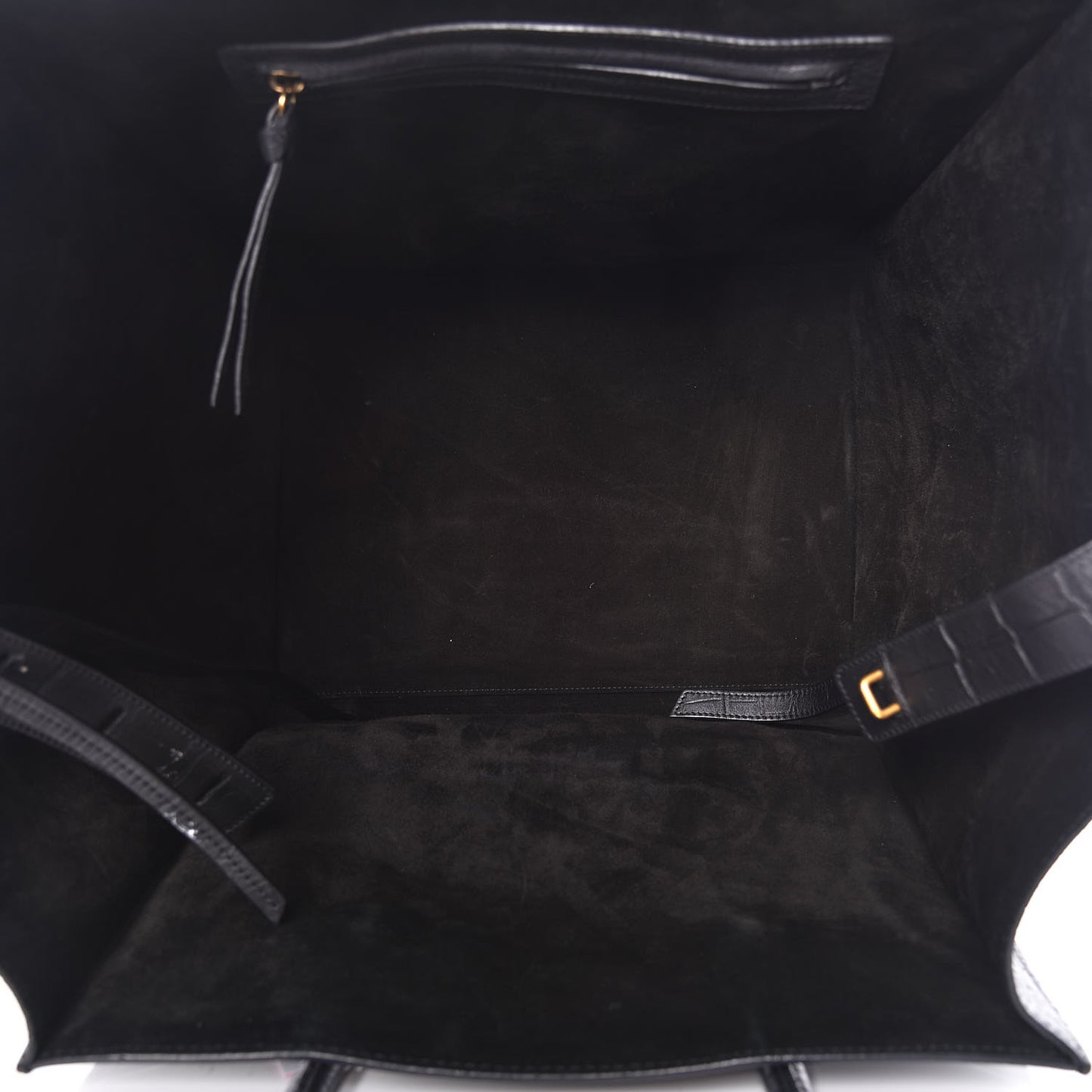 Crocodile Embossed Calfskin Large Phantom Luggage Black
