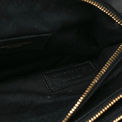 Saint Laurent Lambskin Diamond Quilted Monogram Angie Chain Bag Black 9 of 31