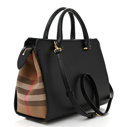 Burberry Calfskin Mega Check Small Banwell Tote Black 3 of 10