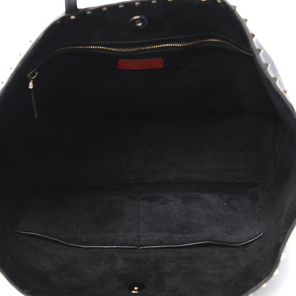 Valentino Garavani Grained Calfskin Rockstud Shoulder Tote Black 5 of 10