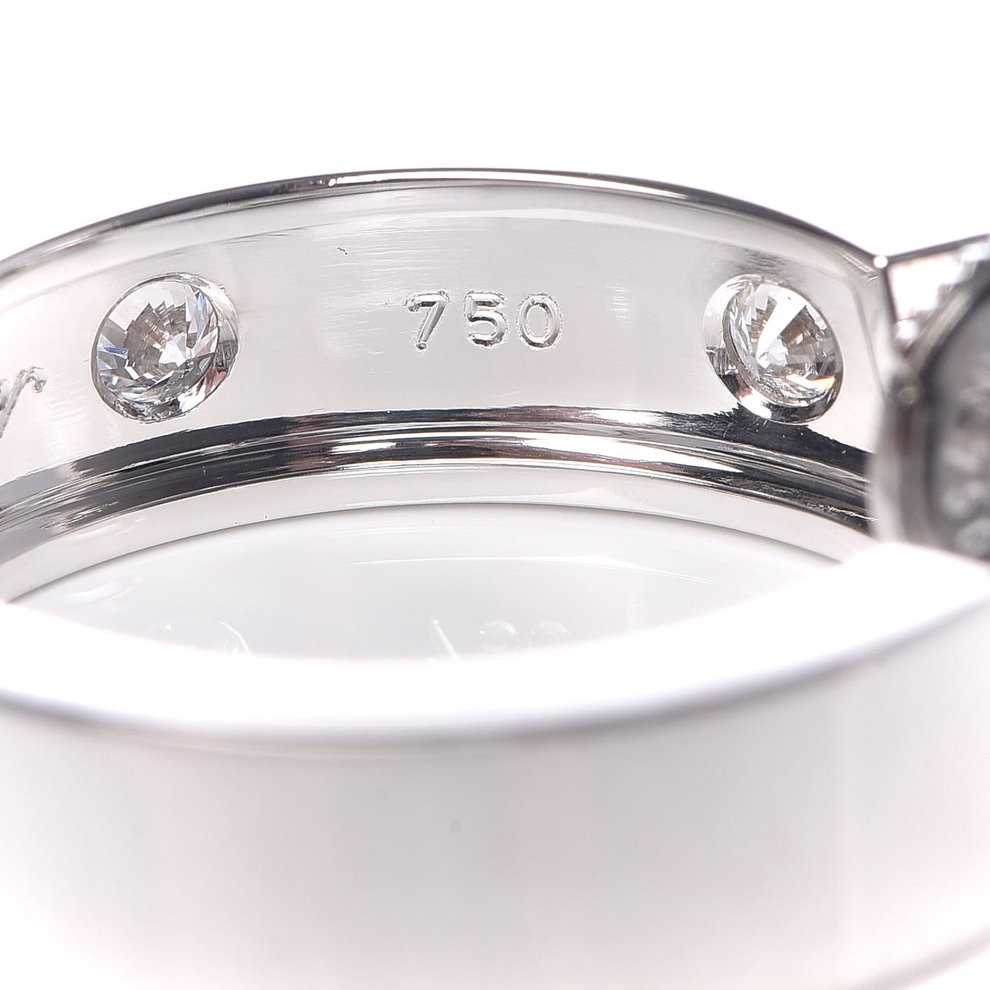 18K White Gold 6 Diamond 5.5mm LOVE Hoop Earrings