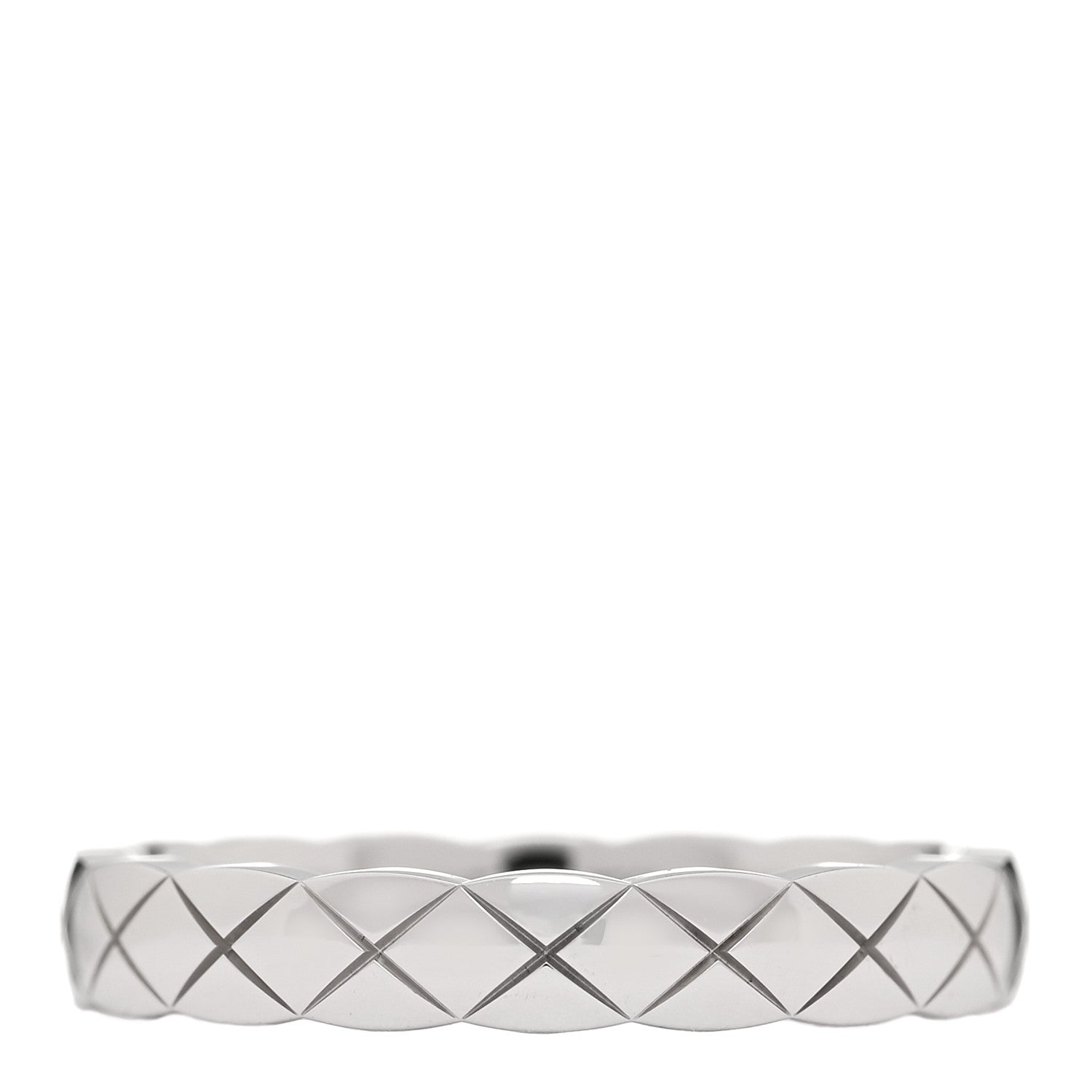 Chanel 18K White Gold Mini Coco Crush Ring 53 6.25 1 of 5