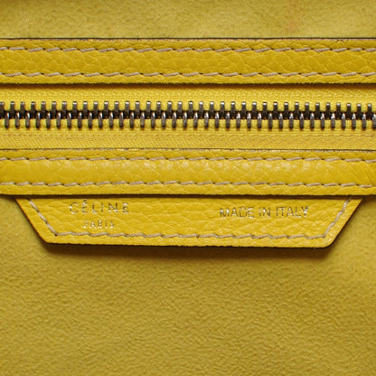 Celine Drummed Calfskin Mini Luggage Citron 9 of 10