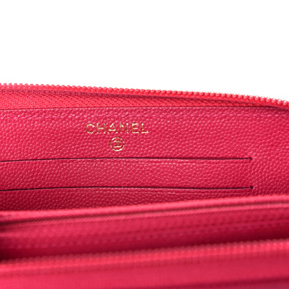Chanel Caviar Quilted Small Boy Zip Around Wallet Fuchsia 6 of 8