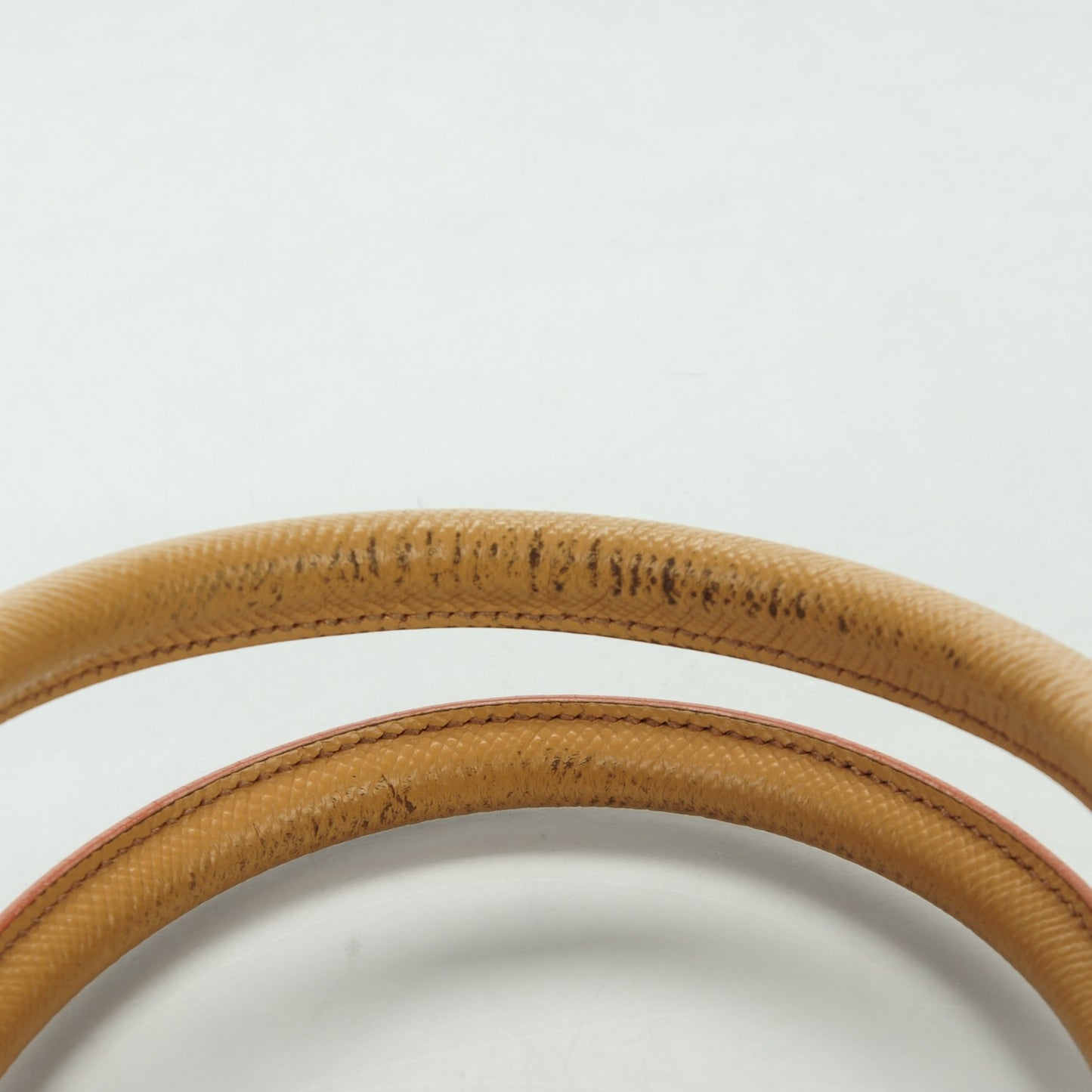 Saffiano Cuir Medium Double Bag Noisette Papaya