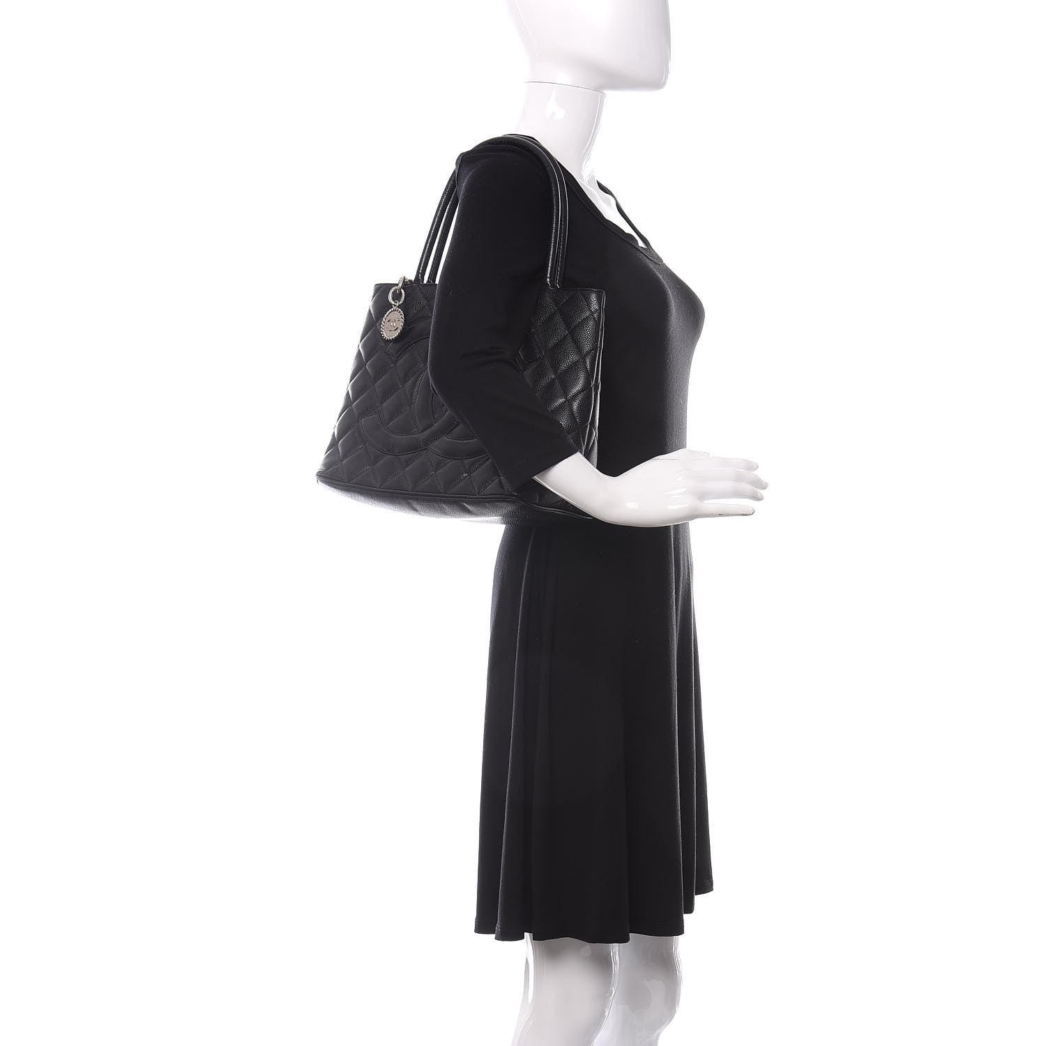 Chanel Caviar Quilted Medallion Tote Black 2 of 10
