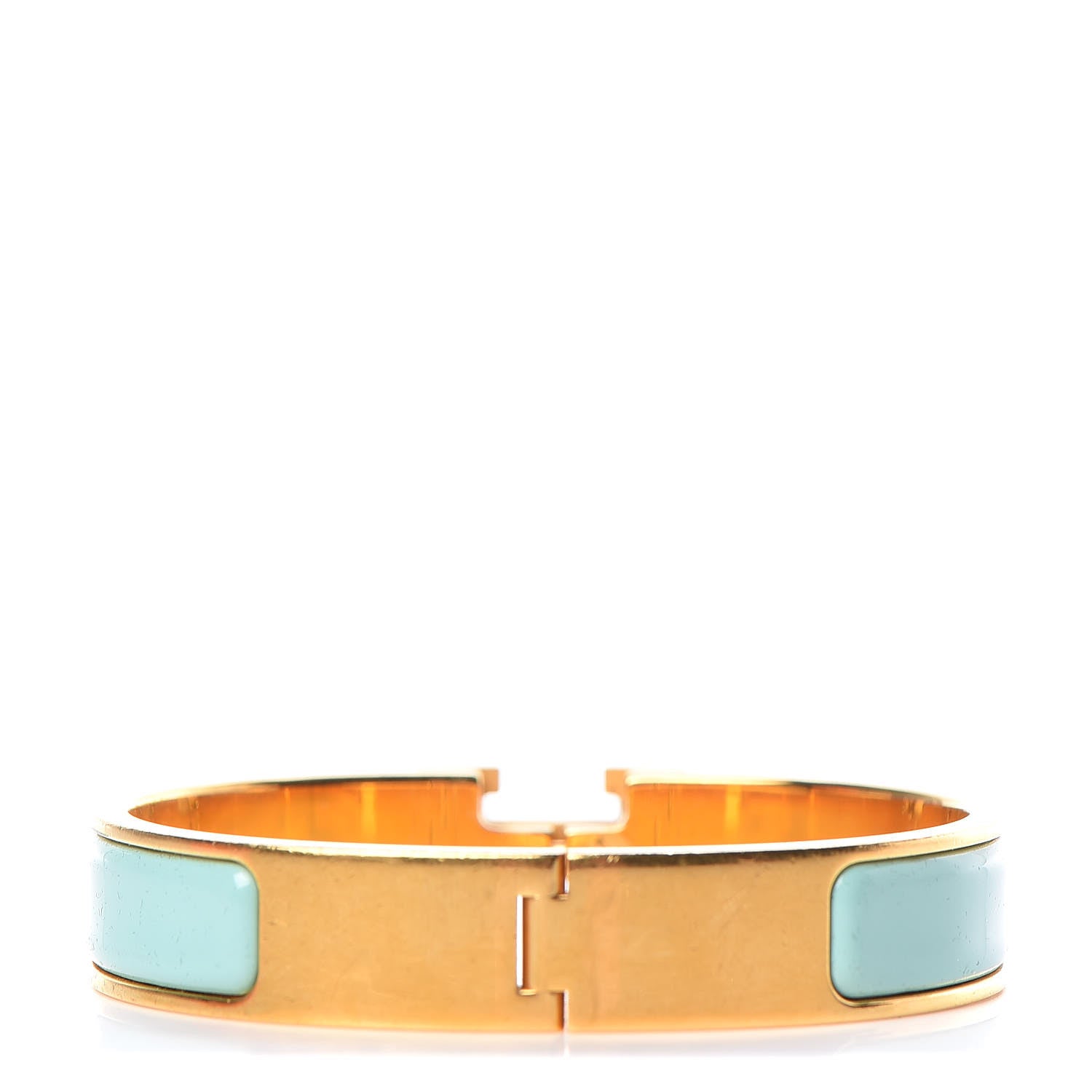 Hermes Enamel Narrow Clic Clac H Bracelet Bleu Atoll 3 of 5