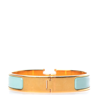 Hermes Enamel Narrow Clic Clac H Bracelet Bleu Atoll 3 of 5