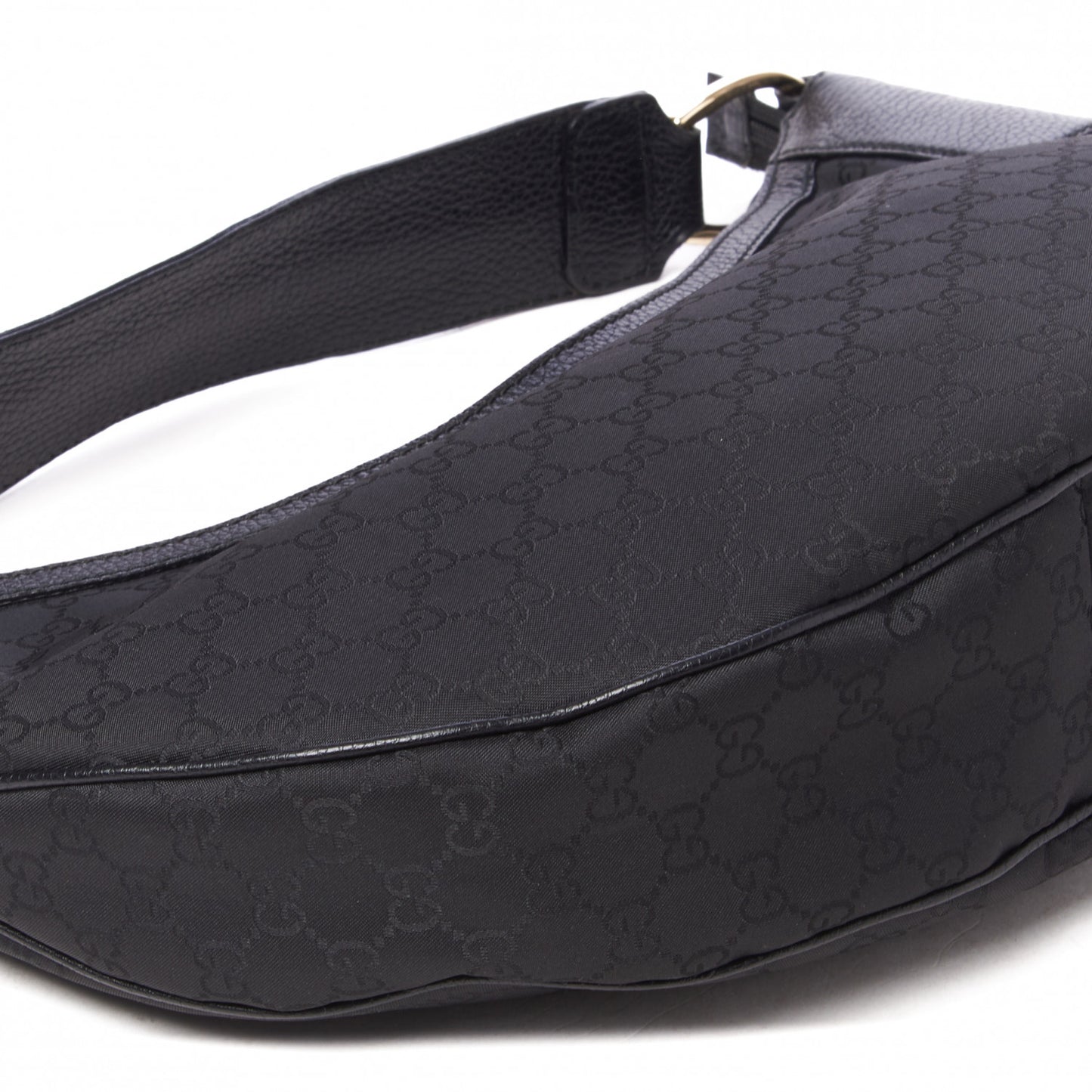 Nylon Monogram Half Moon Hobo Black