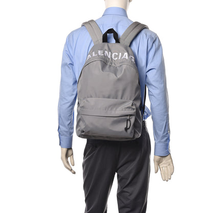 Balenciaga Sport Nylon Logo Embroidered Wheel Backpack Grey Black 2 of 10