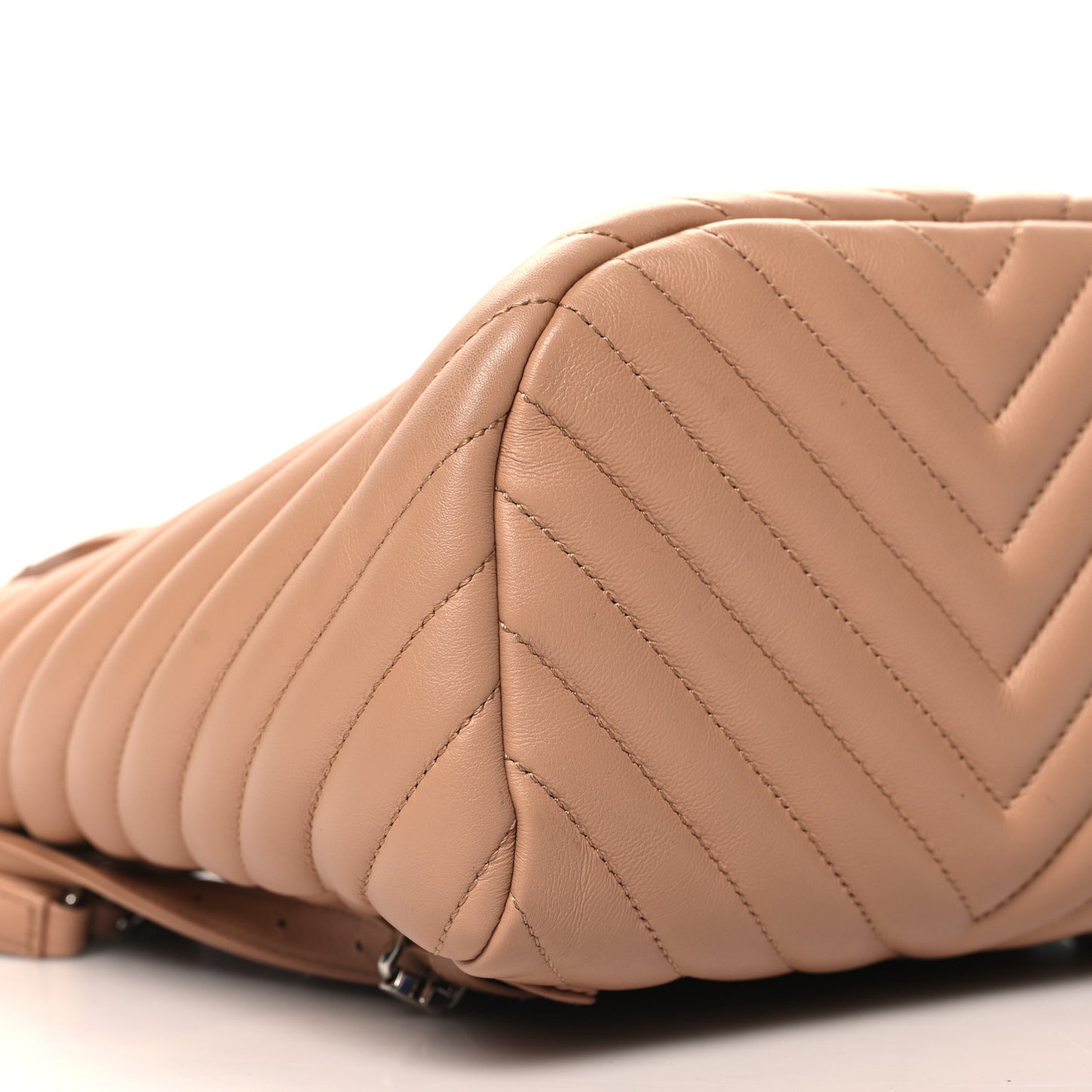 Calfskin Chevron Quilted Small Urban Spirit Backpack Beige
