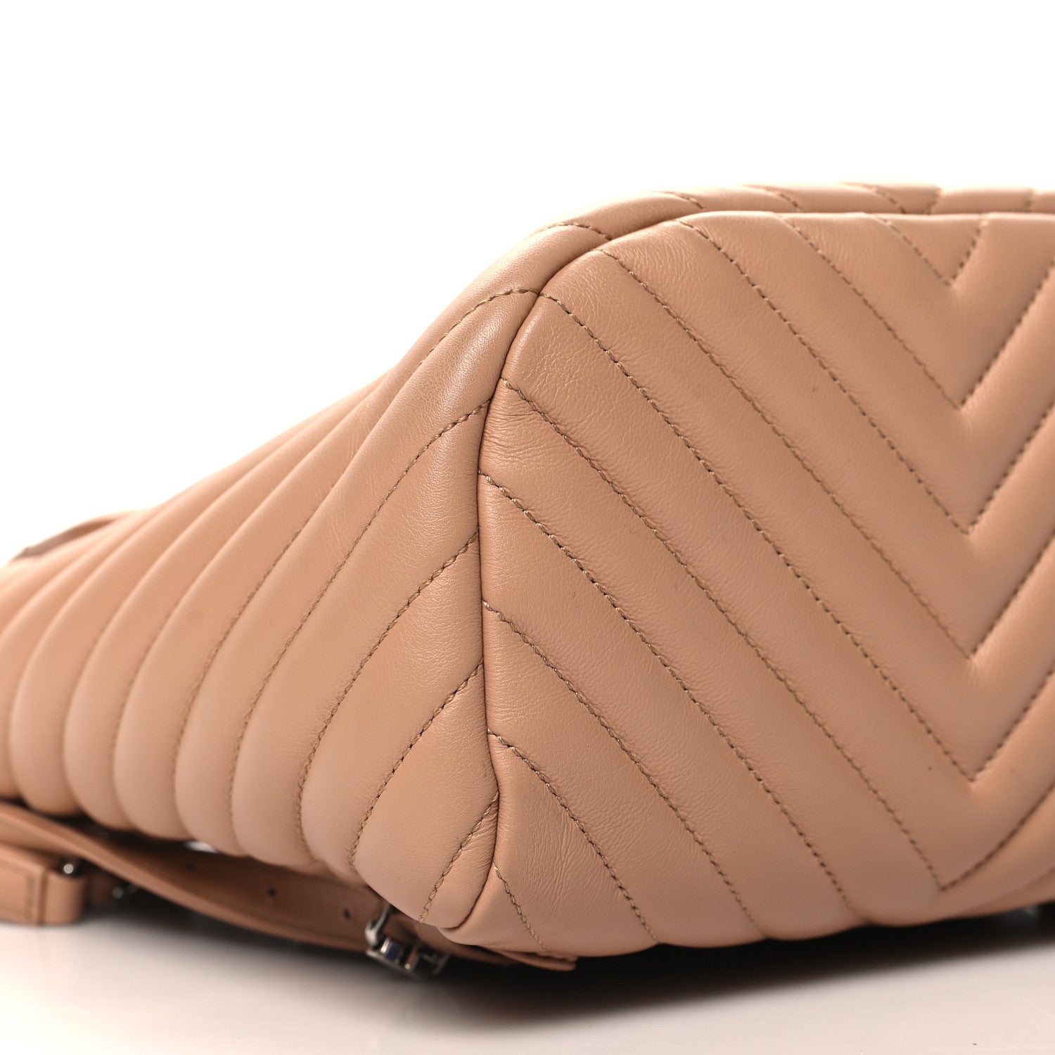 Chanel Calfskin Chevron Quilted Small Urban Spirit Backpack Beige 9 of 10