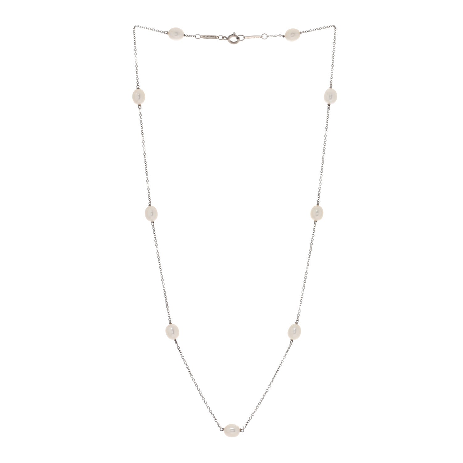 Tiffany Sterling Silver Pearl Elsa Peretti Pearls By The Yard Necklace 3 of 4