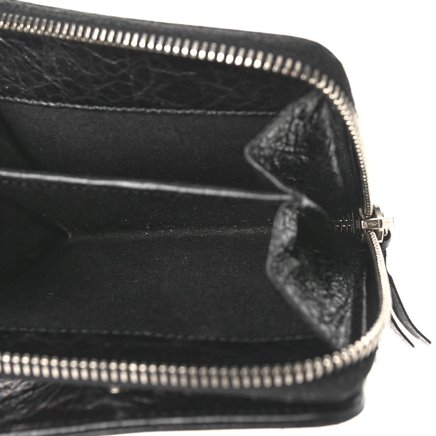 Balenciaga Agneau Classic Silver Hardware Compact Wallet Black 5 of 9