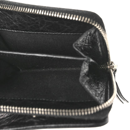 Balenciaga Agneau Classic Silver Hardware Compact Wallet Black 5 of 9
