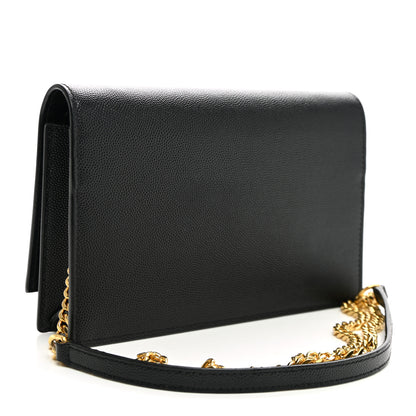Saint Laurent Grain De Poudre Classic Monogram Kate Tassel Chain Wallet Black 4 of 10