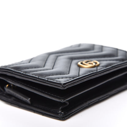 Gucci Calfskin Matelasse GG Marmont Card Case Wallet Black 6 of 10