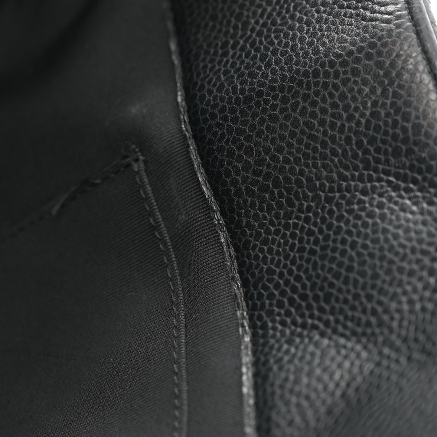Caviar Quilted Flap Tote Black