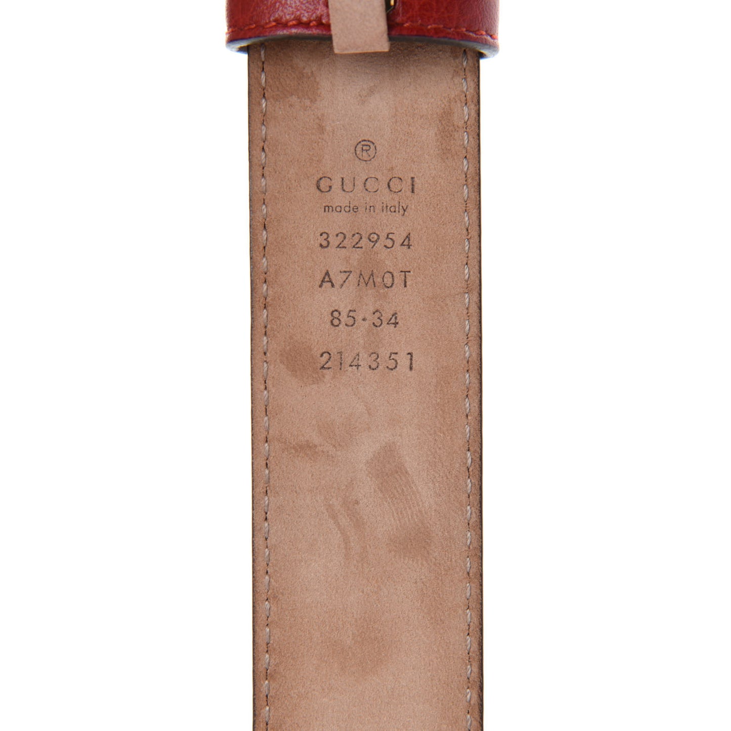 Calfskin Bamboo Buckle Belt 85 34 Red
