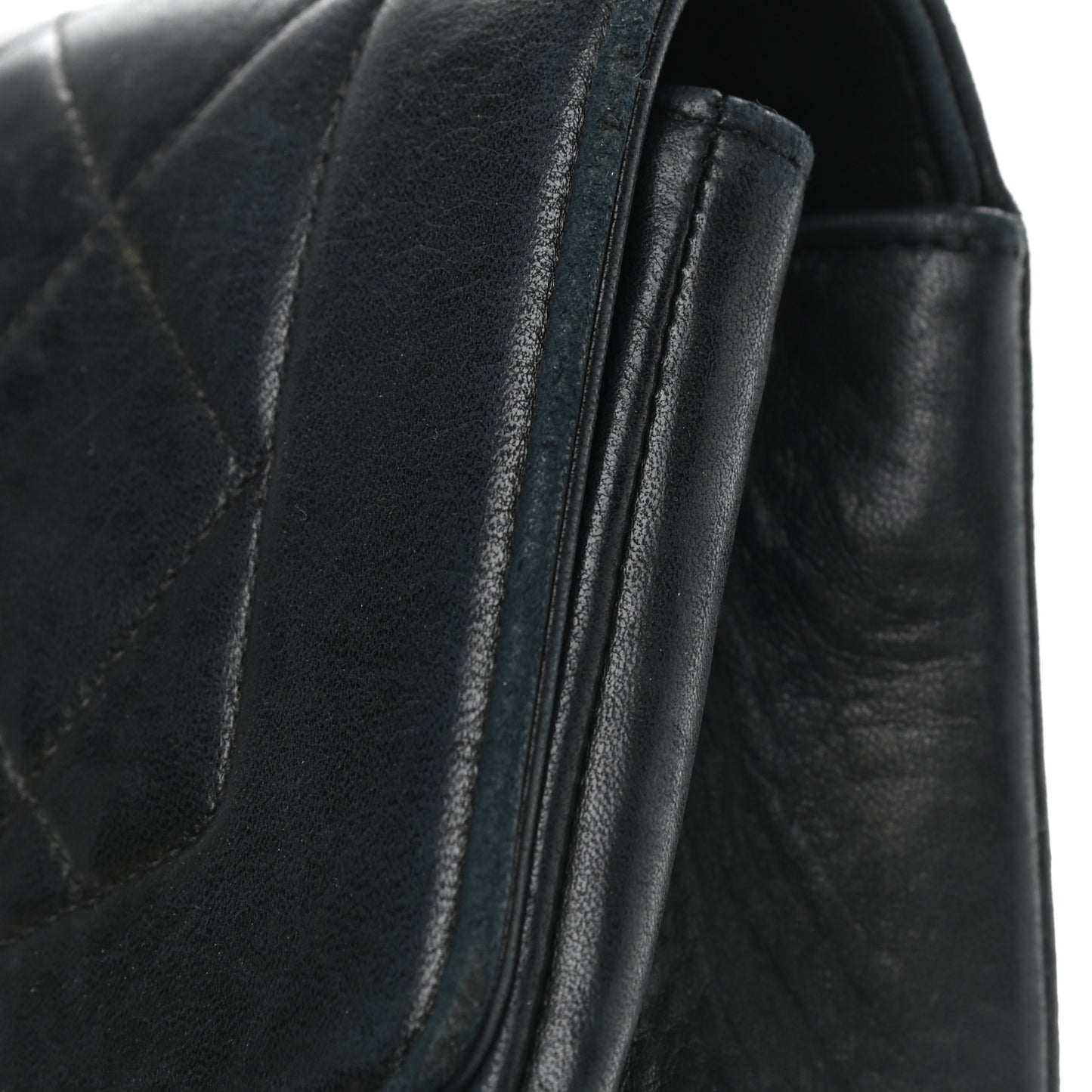 Lambskin Quilted Small Single Flap Black