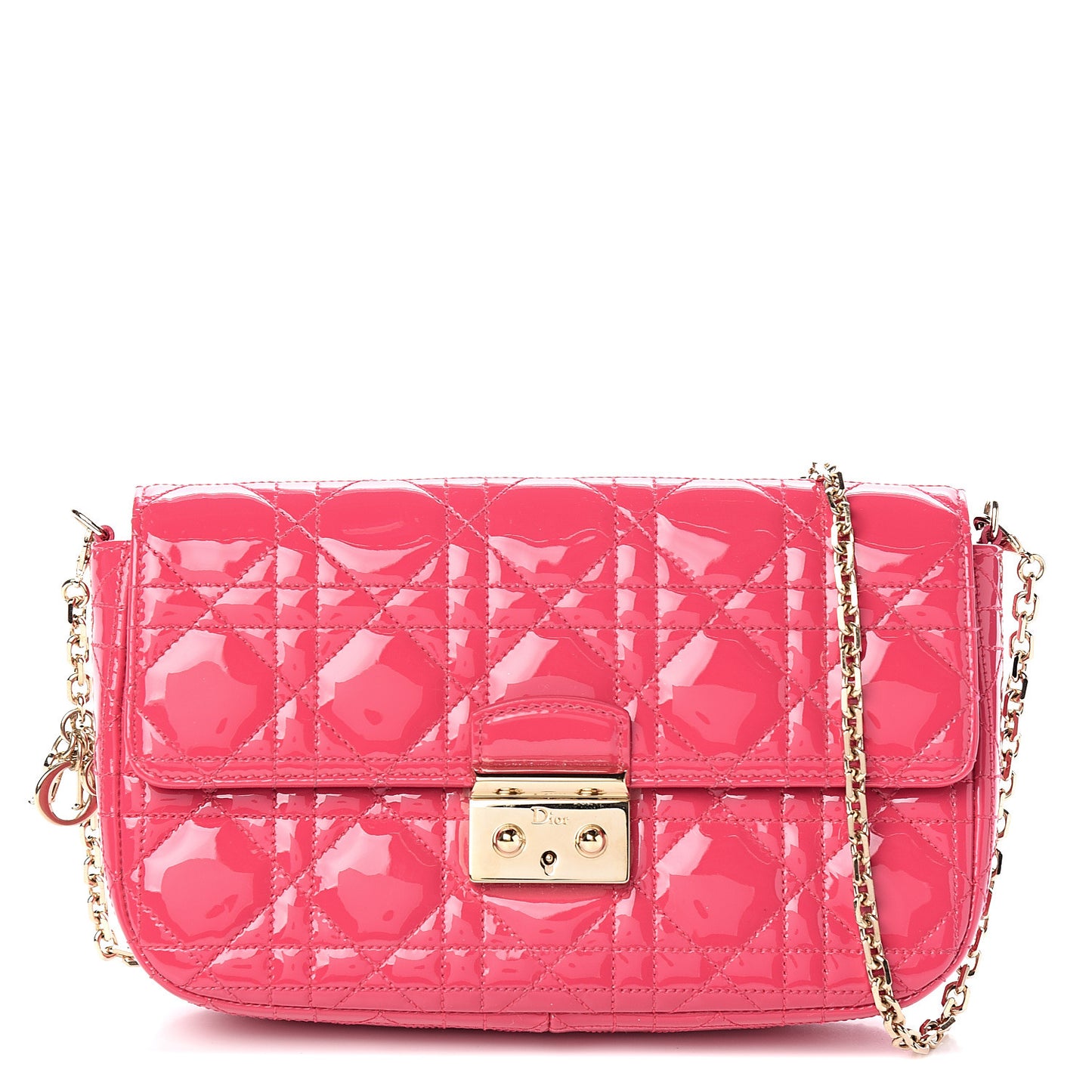 Patent Cannage Miss Dior Promenade Pouch Fuchsia