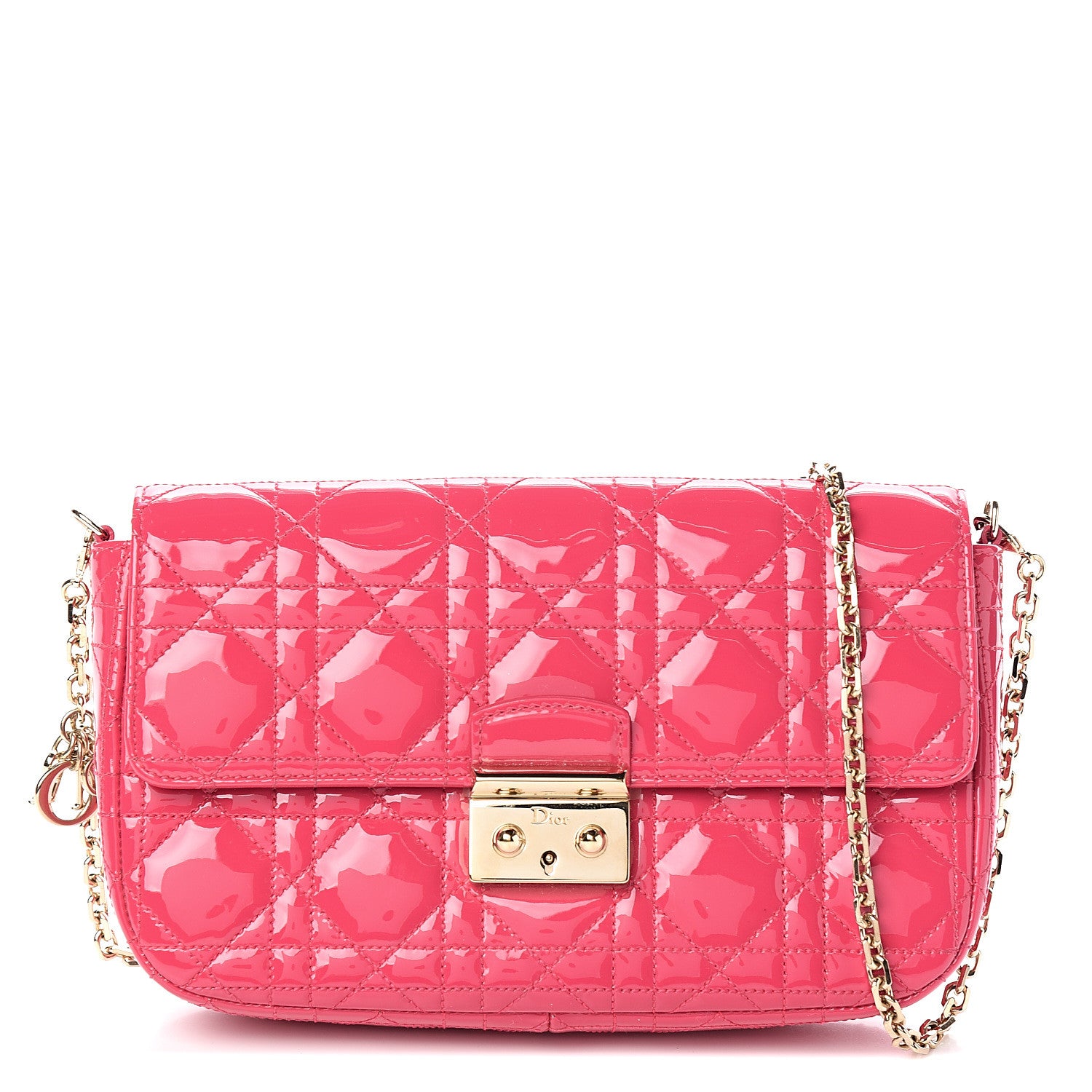 Christian Dior Patent Cannage Miss Dior Promenade Pouch Fuchsia 1 of 10