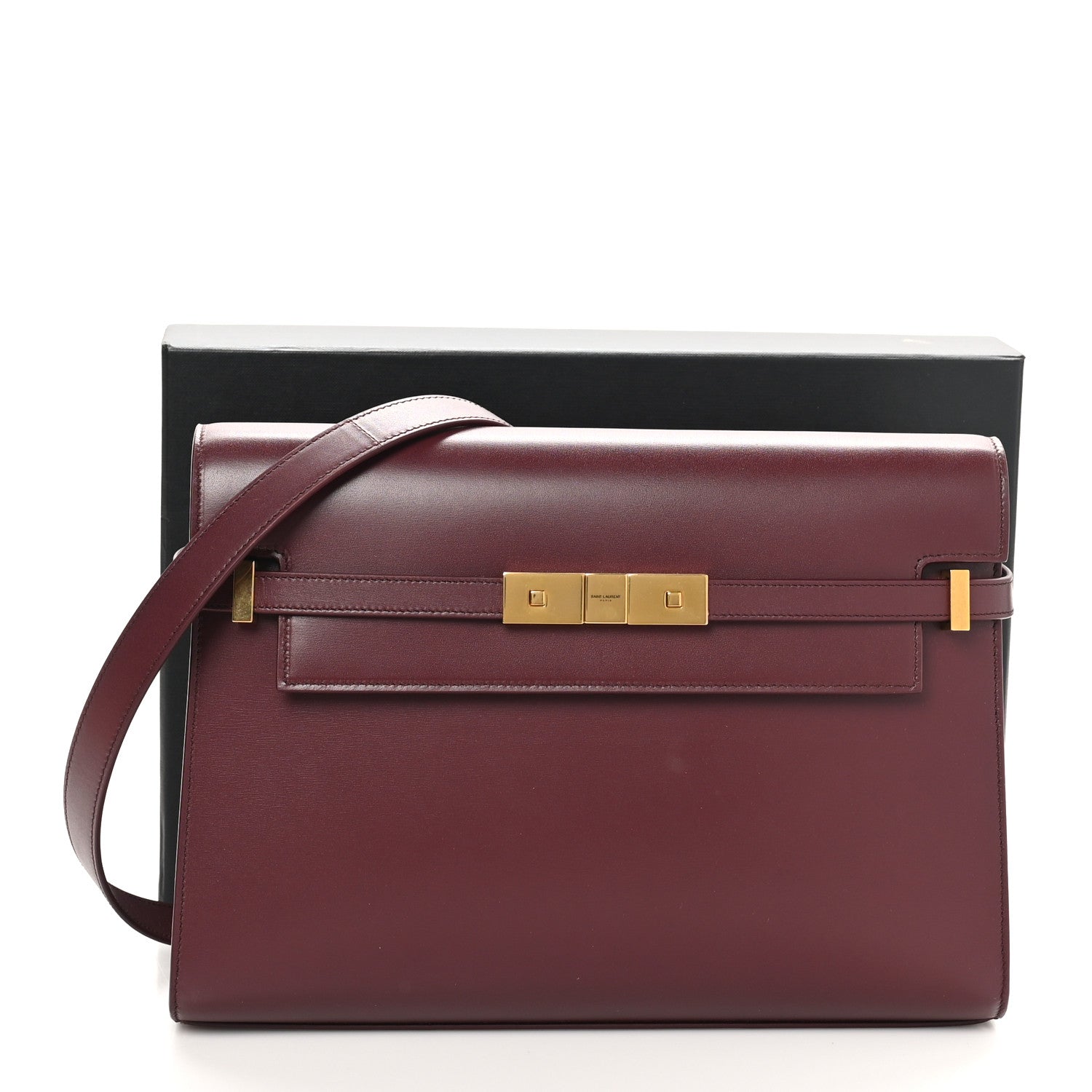 Saint Laurent Smooth Calfskin Manhattan Shoulder Bag Rouge Legion 11 of 11