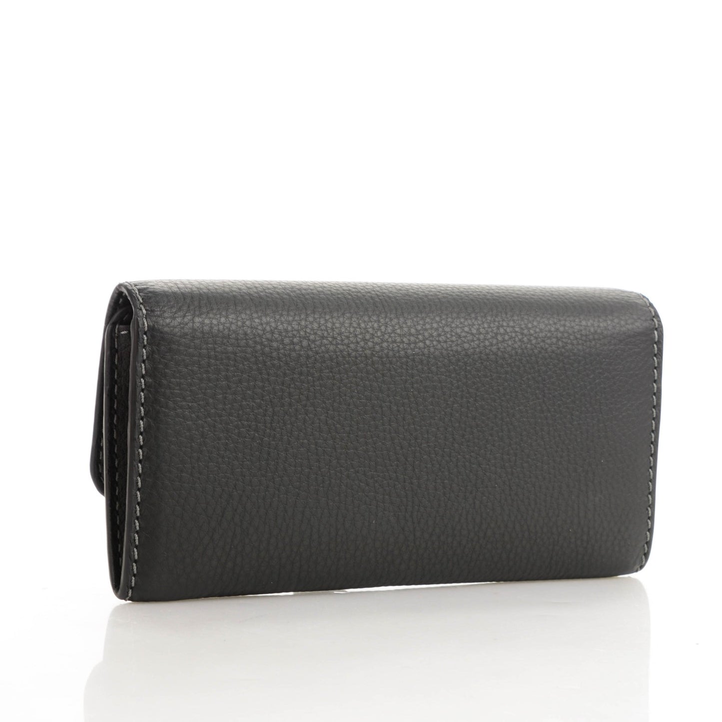 Calfskin Marcie Continental Flap Wallet Black