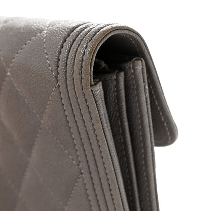 Chanel Caviar Quilted Medium Boy Flap Wallet Grey 10 of 10