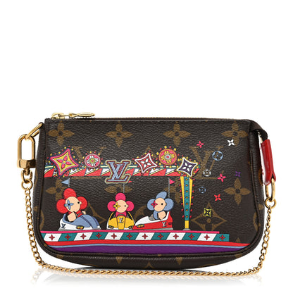Louis Vuitton Monogram 2020 Christmas Animation Bumper Cars Mini Pochette Accessories Coquelicot 1 of 9