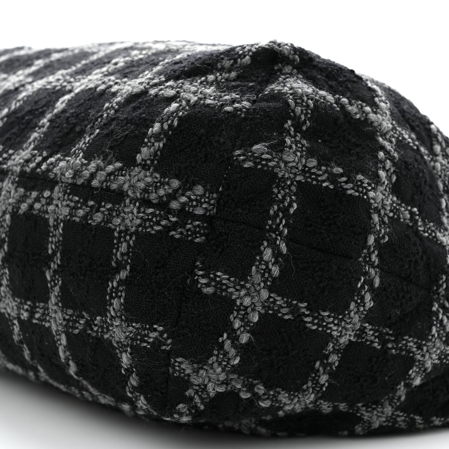 Tweed Maxi Chain Hobo Black Gray