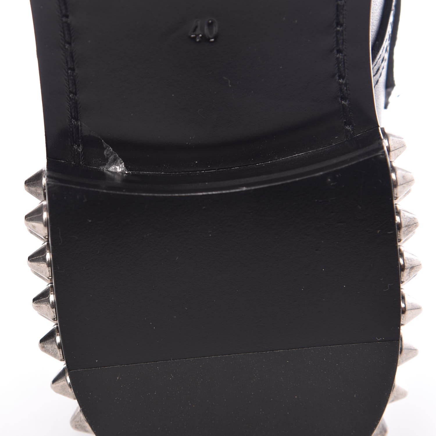 Saint Laurent Smooth Calfskin Studded Womens Punk Ranger Boots 40 Black 8 of 9