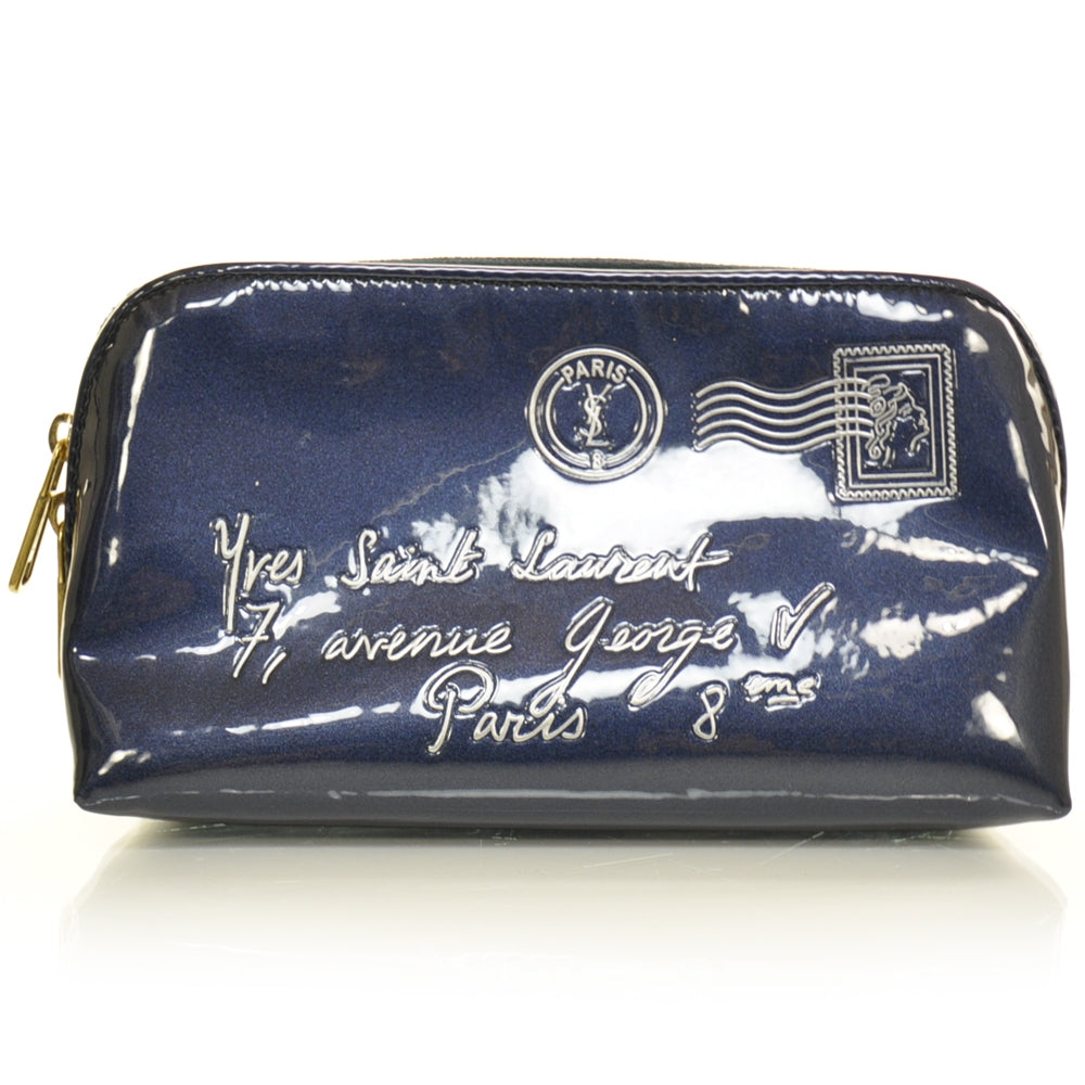 Saint Laurent Patent Y-Mail Cosmetic Case 1 of 8
