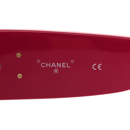 Chanel Acetate Quilted CC Pilot Sunglasses 71465 Blue Red 5 of 8