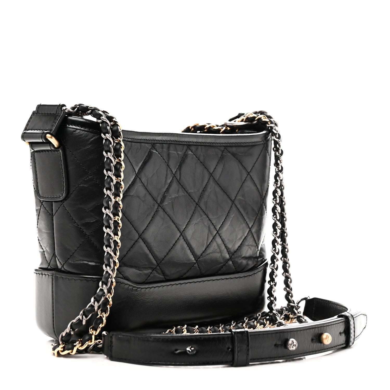 Chanel Aged Calfskin Quilted Small Gabrielle Hobo Black 3 of 11