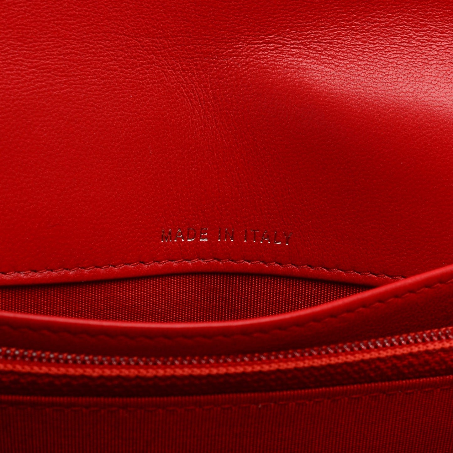 Lambskin Quilted Boy Wallet On Removable Chain WOC Red