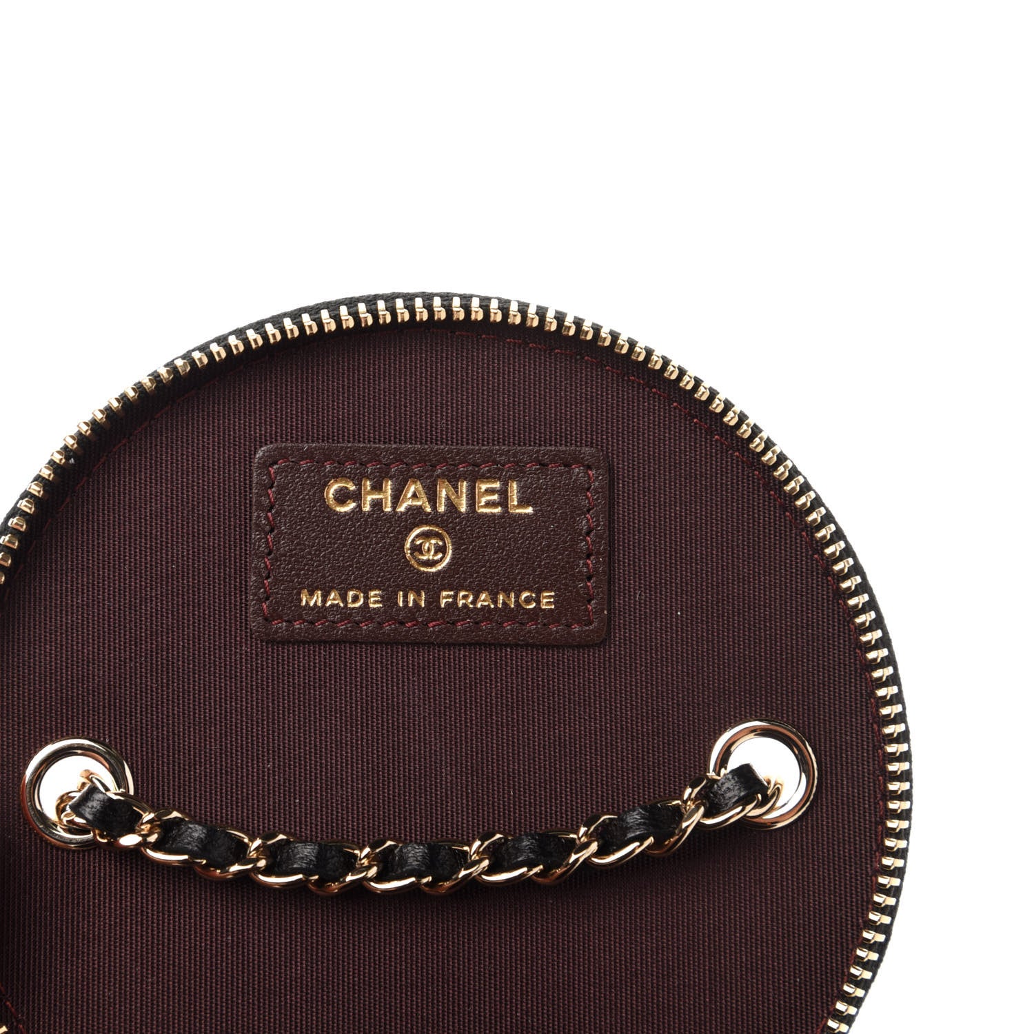 Chanel Lambskin Quilted Round Small Vanity Case With Chain Black 8 of 12