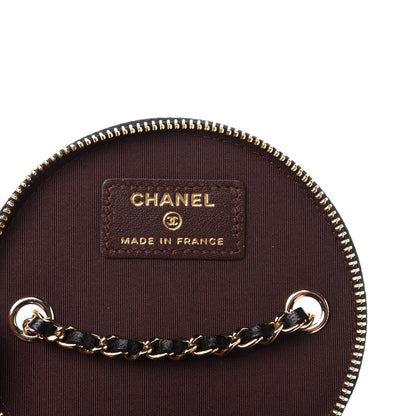 Chanel Lambskin Quilted Round Small Vanity Case With Chain Black 8 of 12