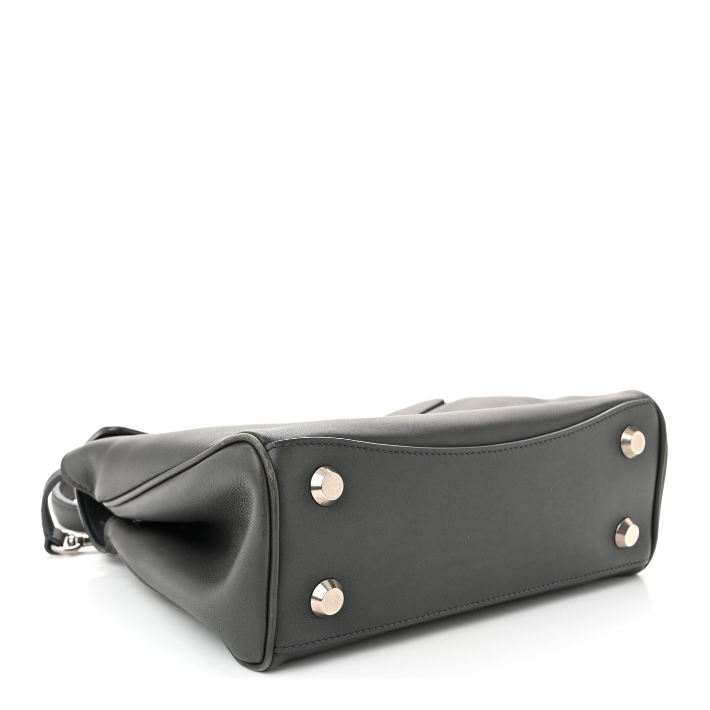 Natural Smooth Calfskin Mini Rodeo Top Handle Handbag Grey