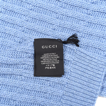 Gucci Wool Knit Shine Reg Scarf Bluette Sky Blue 4 of 4