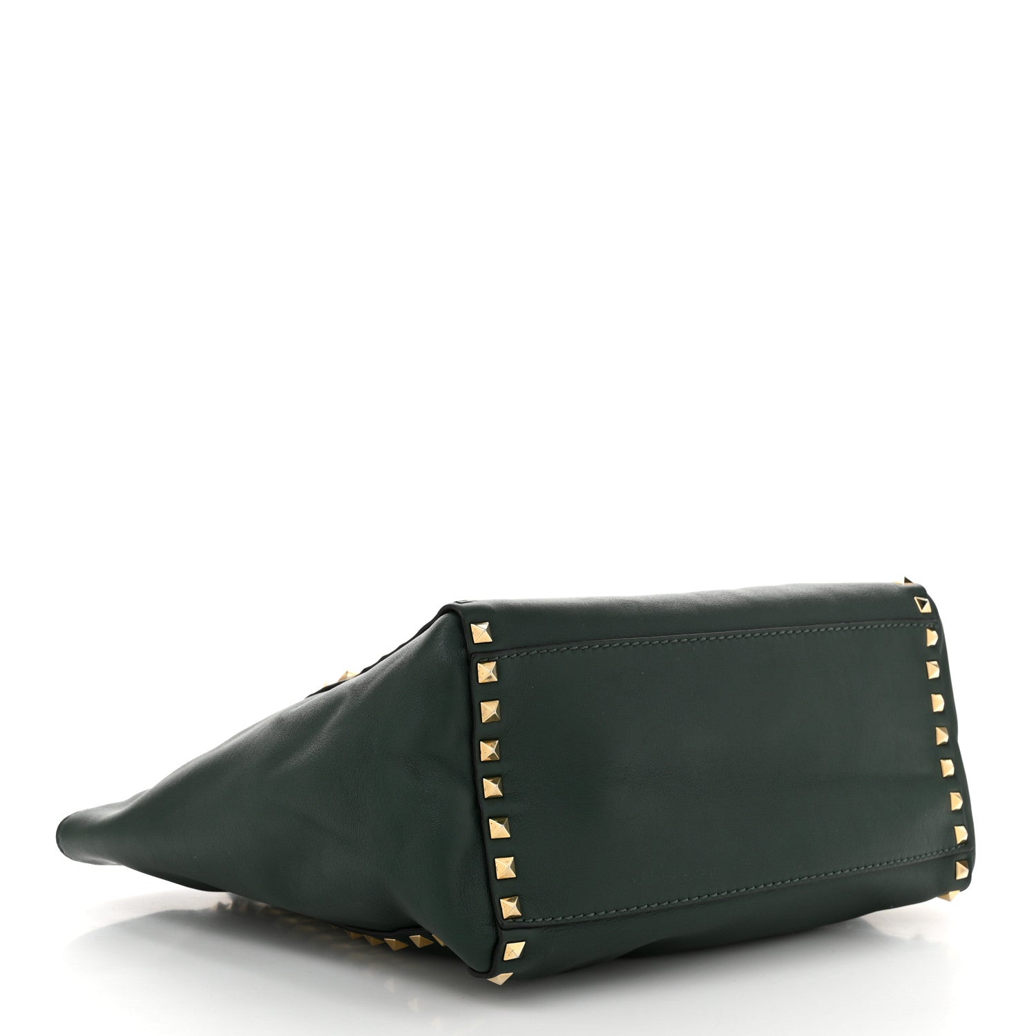 Valentino Garavani Vitello Rockstud Double Handle Tote  Smeraldo 4 of 11