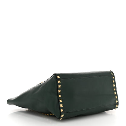 Valentino Garavani Vitello Rockstud Double Handle Tote  Smeraldo 4 of 11