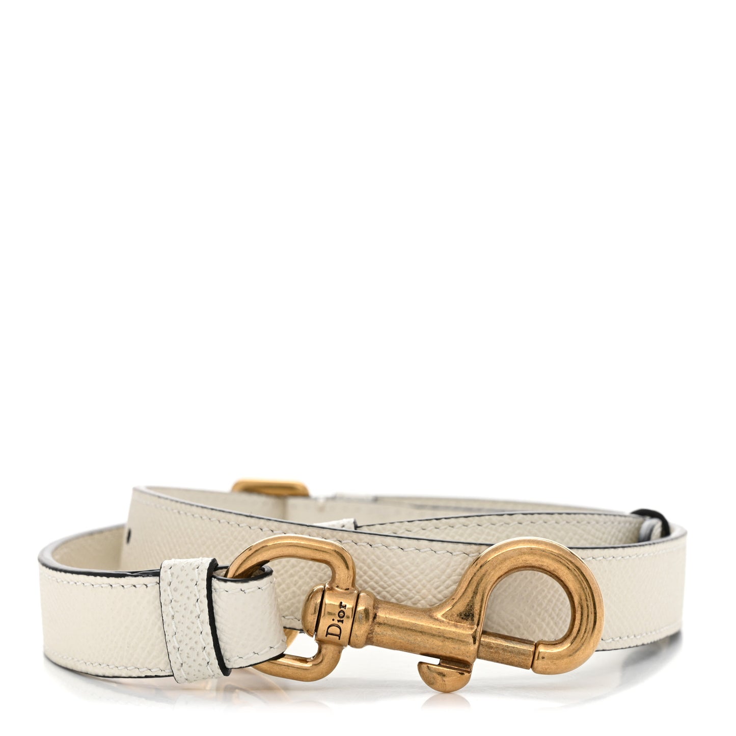 Grained Calfskin Saddle Adjustable Shoulder Strap White