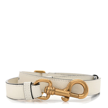 Christian Dior Grained Calfskin Saddle Adjustable Shoulder Strap White 1 of 3