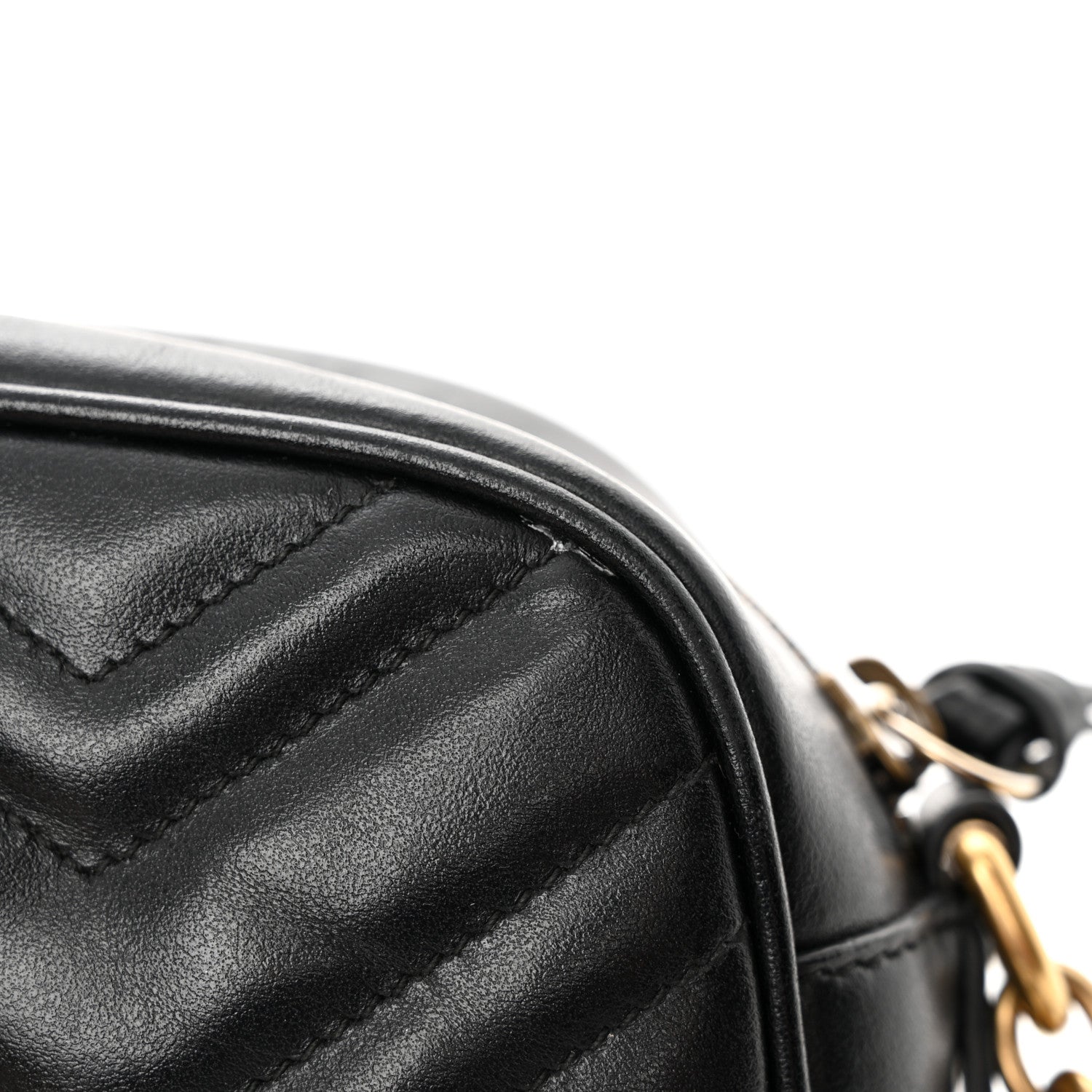 Gucci Calfskin Matelasse Small GG Marmont Chain Shoulder Bag Black 11 of 11