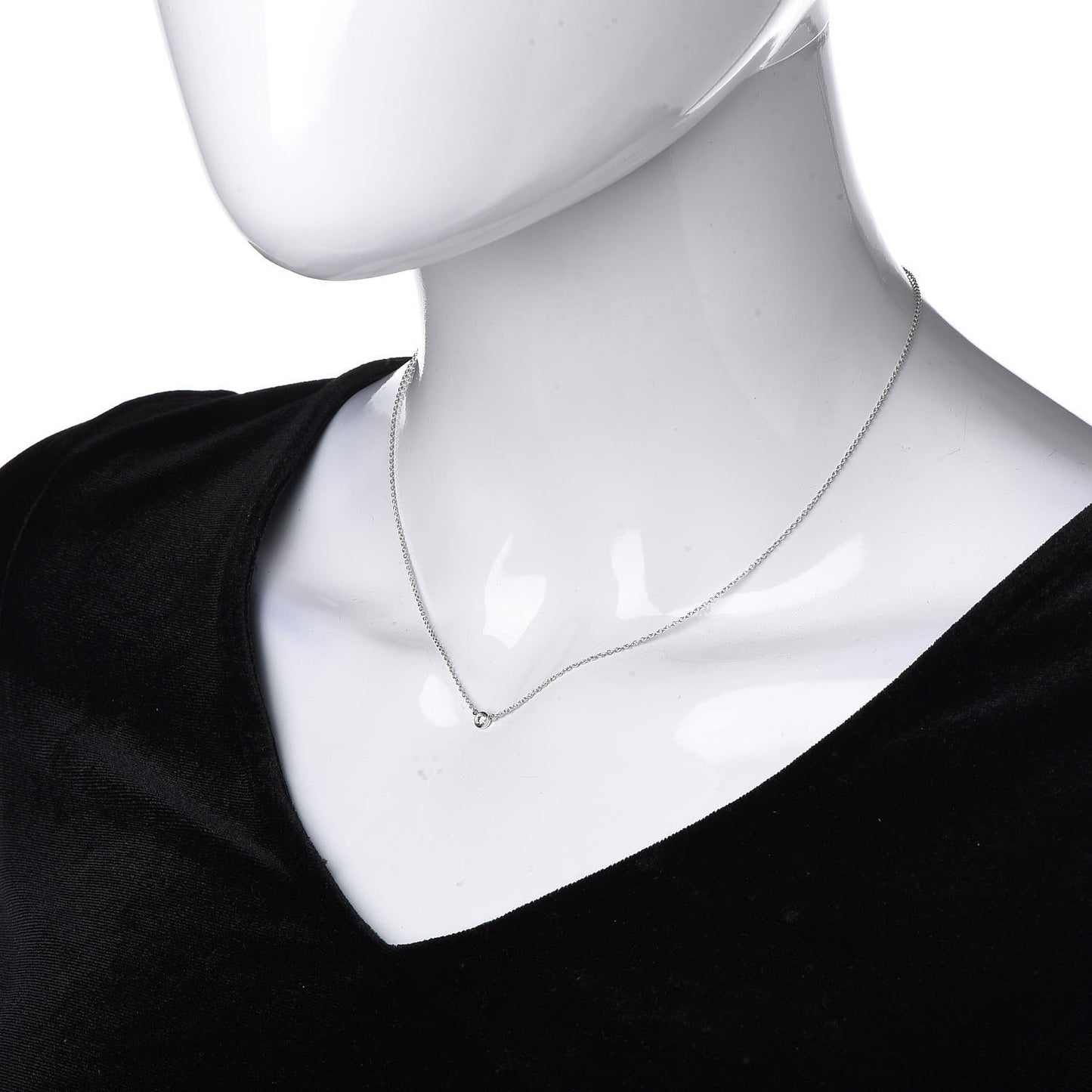Platinum Diamond .08ct Elsa Peretti Diamonds by the Yard Pendant Necklace